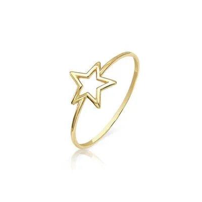 Anel Estrela Em Ouro 18K - Lisjoias