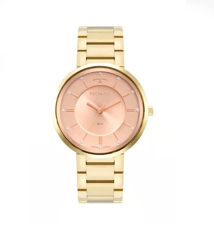 Relógio Technos Feminino Brilho Dourado - 2035MXA/1T - Lisjoias