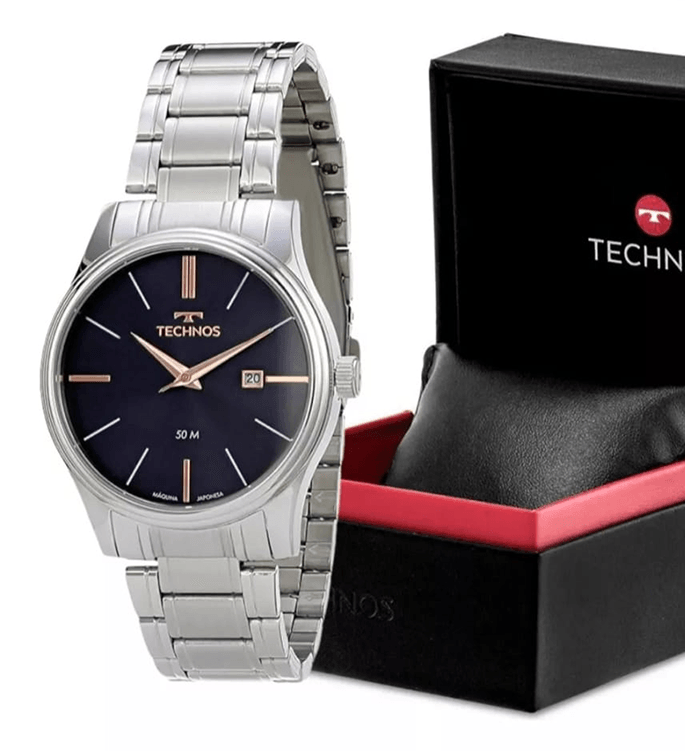 Relógio TECHNOS Masculino Classic Steel 2115MPM/1K - Lisjoias