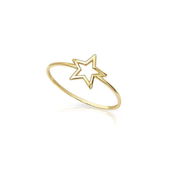 Anel Estrela Em Ouro 18K - Lisjoias