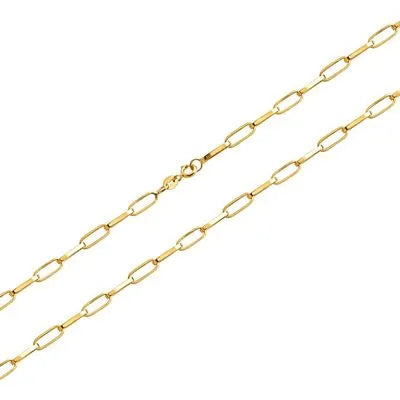Cordão cadeado em ouro 18k 60cm - Lisjoias