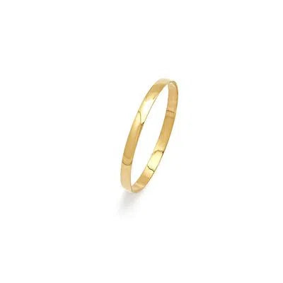 Aliança Roma Polida Fina Em Ouro 18K