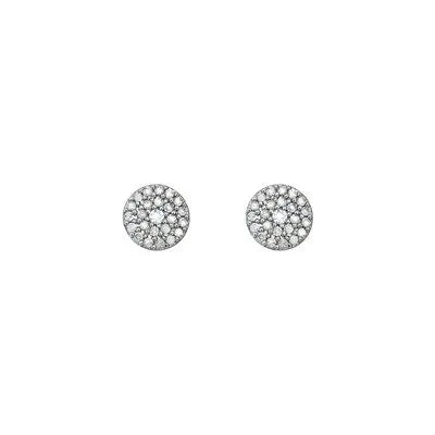 Brinco Chuveiro Em Ouro Branco 18K Com Diamantes 0,16Ct