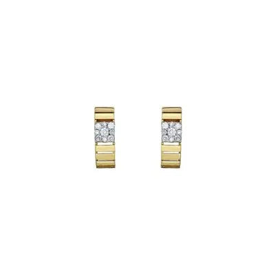 Brinco Taco Ilha De Illusion Em Ouro 18K Com Diamantes 0,16Ct