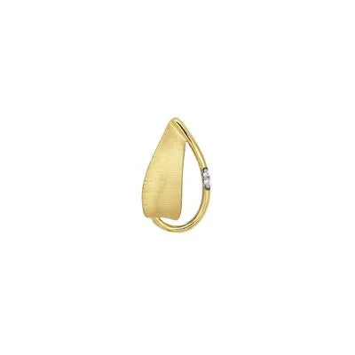 Pingente Chapas Em Ouro 18K Com Fio Diamantes 0,01Ct