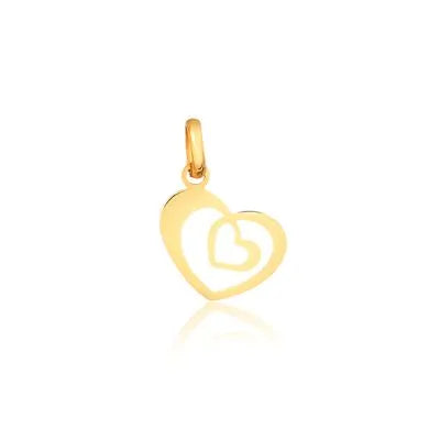 Pingente Coração Duplo Em Ouro 18K