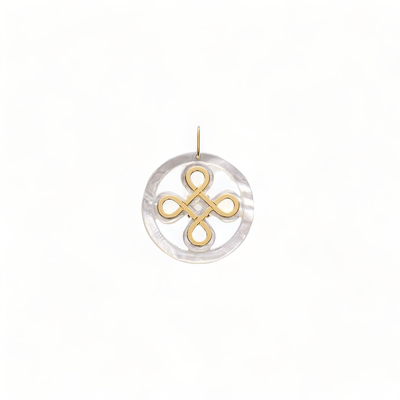 Pingente Mandala Em Madrepérola E Ouro 18K