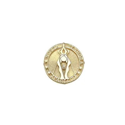Pingente Redondo Nsra Aparecida Em Ouro 18K