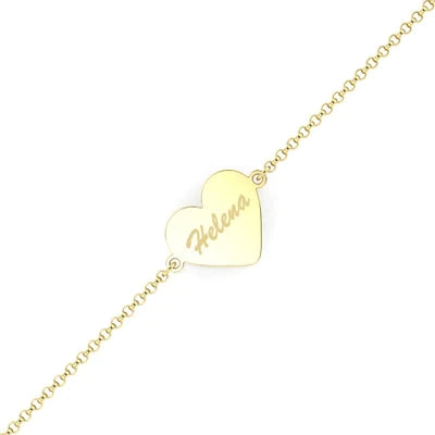 Pulseira Personalizada com Nome no Coração Ouro 18k
