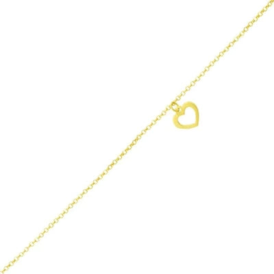 Pulseira com Pingente Coração Ouro